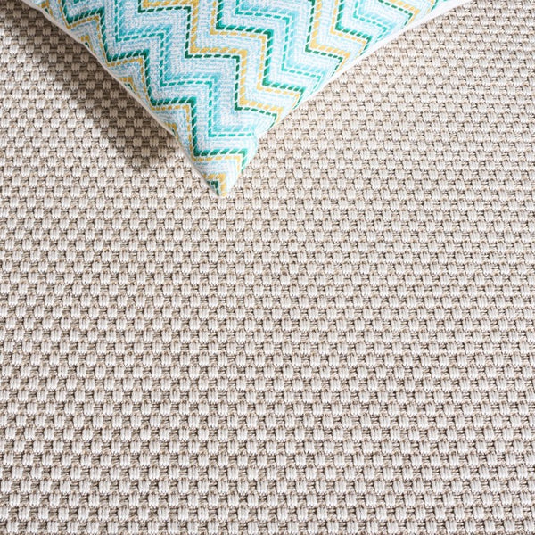 Safavieh Sisal Inspired Polypropylene Area Rug Low Pile Neutral Texture for Living Room Ivory / Grey SAW644F-9