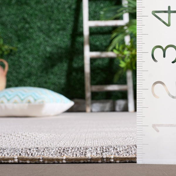 Safavieh Sisal Inspired Polypropylene Area Rug Low Pile Neutral Texture for Living Room Ivory / Grey SAW644F-9