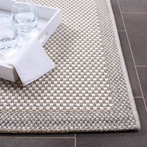 Safavieh Sisal Inspired Polypropylene Area Rug Low Pile Neutral Texture for Living Room Ivory / Grey SAW644F-9