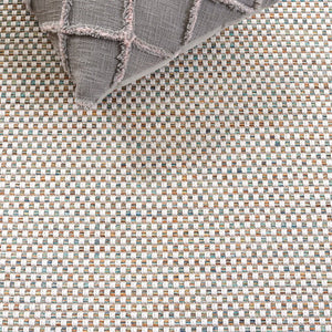 Safavieh Sisal Inspired Polypropylene Area Rug Low Pile Neutral Texture for Living Room Ivory / Aqua Orange SAW644J-9