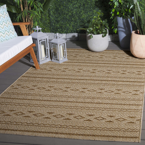 Safavieh Sisal All-weather Area Rug - Durable, Stylish Outdoor And Indoor Decor With Timeless Geometric Charm Natural ,Brown 86% Polypropylene,14% Polyester Saw646b-7r