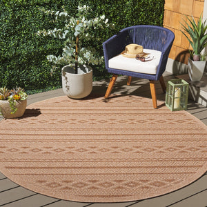 Safavieh Sisal All-weather Area Rug - Durable, Stylish Outdoor And Indoor Decor With Timeless Geometric Charm Natural ,Brown 86% Polypropylene,14% Polyester Saw646b-7r