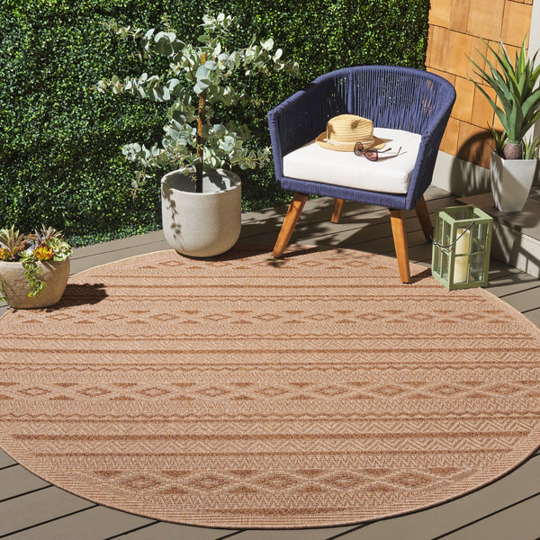 Safavieh Sisal All-weather Area Rug - Durable, Stylish Outdoor And Indoor Decor With Timeless Geometric Charm Natural ,Brown 86% Polypropylene,14% Polyester Saw646b-7r