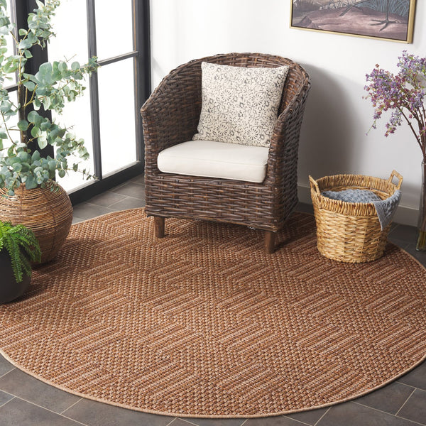 Safavieh Sisal Elegant All-weather Rug For Indoor And Outdoor Spaces - Durable, Stylish, And Easy To Maintain Natural ,Brown 86% Polypropylene,14% Polyester Saw648b-5