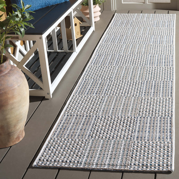 Safavieh Sisal Elegant All-weather Rug For Indoor And Outdoor Spaces - Durable, Stylish, And Easy To Maintain Aqua ,Beige Ivory 86% Polypropylene,14% Polyester Saw648j-5