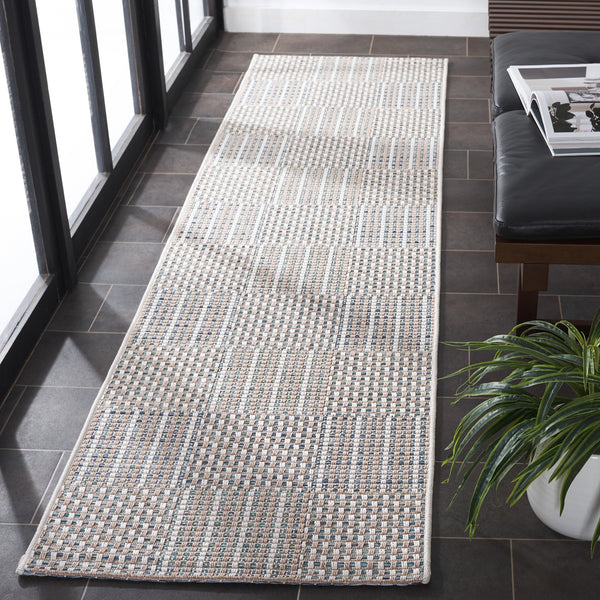 Safavieh Sisal Elegant All-weather Rug For Indoor And Outdoor Spaces - Durable, Stylish, And Easy To Maintain Aqua ,Beige Ivory 86% Polypropylene,14% Polyester Saw648j-5