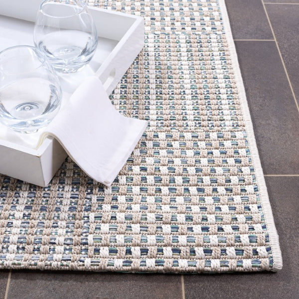 Safavieh Sisal All-Weather Indoor Outdoor Rug Power Loomed Polypropylene Neutral Living Room Blue SAW648J-9