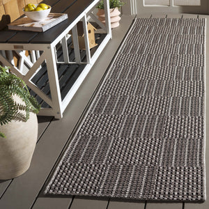 Safavieh Sisal Elegant All-weather Rug For Indoor And Outdoor Spaces - Durable, Stylish, And Easy To Maintain Black ,Grey 86% Polypropylene,14% Polyester Saw648z-9