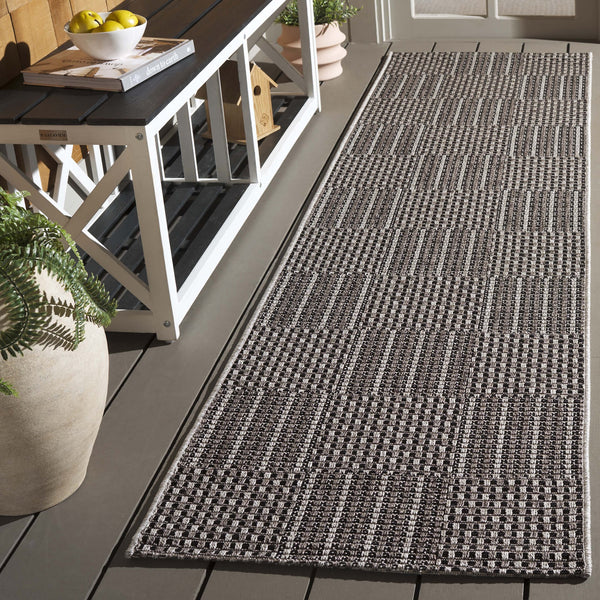 Safavieh Sisal Elegant All-weather Rug For Indoor And Outdoor Spaces - Durable, Stylish, And Easy To Maintain Black ,Grey 86% Polypropylene,14% Polyester Saw648z-9