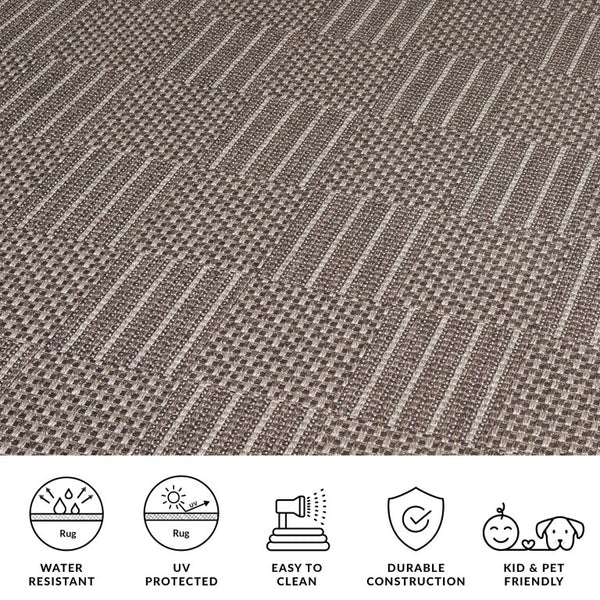 Safavieh Sisal Inspired All Weather Indoor Outdoor Area Rug Coastal Farmhouse Living Room Accent Black SAW648Z-6
