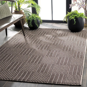 Safavieh Sisal Inspired All Weather Indoor Outdoor Area Rug Coastal Farmhouse Living Room Accent Black SAW648Z-6