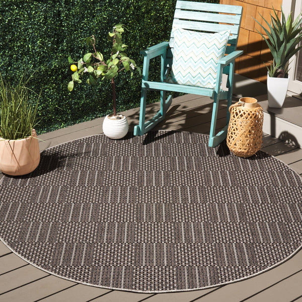 Safavieh Sisal Elegant All-weather Rug For Indoor And Outdoor Spaces - Durable, Stylish, And Easy To Maintain Black ,Grey 86% Polypropylene,14% Polyester Saw648z-9