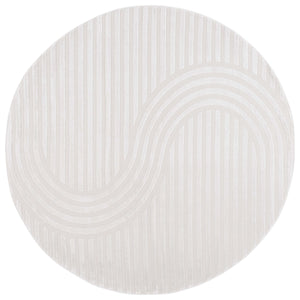 Safavieh Saylor Modern Round Area Rug - Luxurious Turkish Design For Chic Living Spaces & Cozy Atmosphere Ivory 70% Polypropylene,30% Polyester Shrink Say113a-6sq