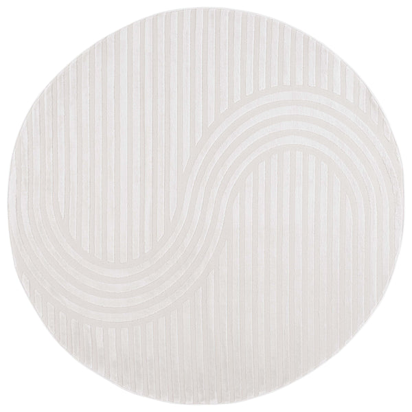 Safavieh Saylor Modern Round Area Rug - Luxurious Turkish Design For Chic Living Spaces & Cozy Atmosphere Ivory 70% Polypropylene,30% Polyester Shrink Say113a-6sq
