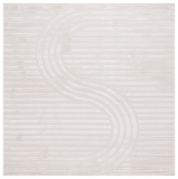 Safavieh Saylor Modern Round Area Rug - Luxurious Turkish Design For Chic Living Spaces & Cozy Atmosphere Ivory 70% Polypropylene,30% Polyester Shrink Say113a-6sq