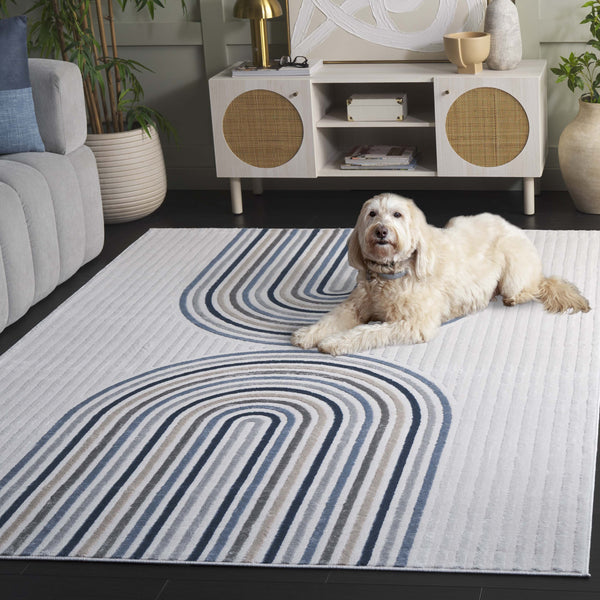 Safavieh Saylor Stylish Area Rug In Elegant Ivory And Blue Grey – Luxurious, Durable, And Easy To Maintain Ivory ,Blue Grey 70% Polypropylene,30% Polyester Shrink Say114a-8