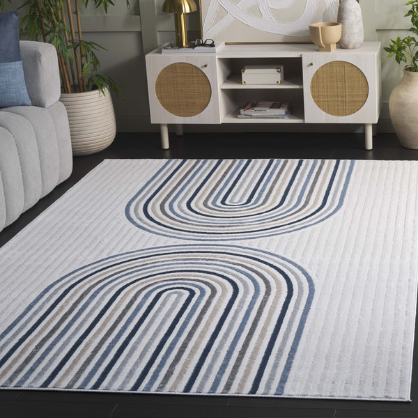 Safavieh Saylor Stylish Area Rug In Elegant Ivory And Blue Grey – Luxurious, Durable, And Easy To Maintain Ivory ,Blue Grey 70% Polypropylene,30% Polyester Shrink Say114a-8