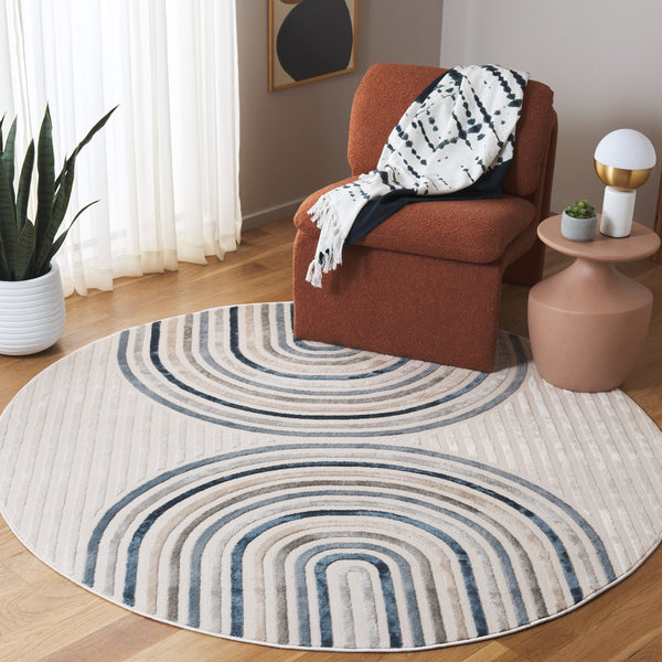 Safavieh Saylor Stylish Area Rug In Elegant Ivory And Blue Grey – Luxurious, Durable, And Easy To Maintain Ivory ,Blue Grey 70% Polypropylene,30% Polyester Shrink Say114a-8