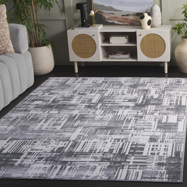 Safavieh Saylor Stunning Area Rug - Modern Ivory And Dark Grey Design For Luxurious Home Decor And Comfort Ivory ,Dark Grey 70% Polypropylene,30% Polyester Shrink Say115f-28