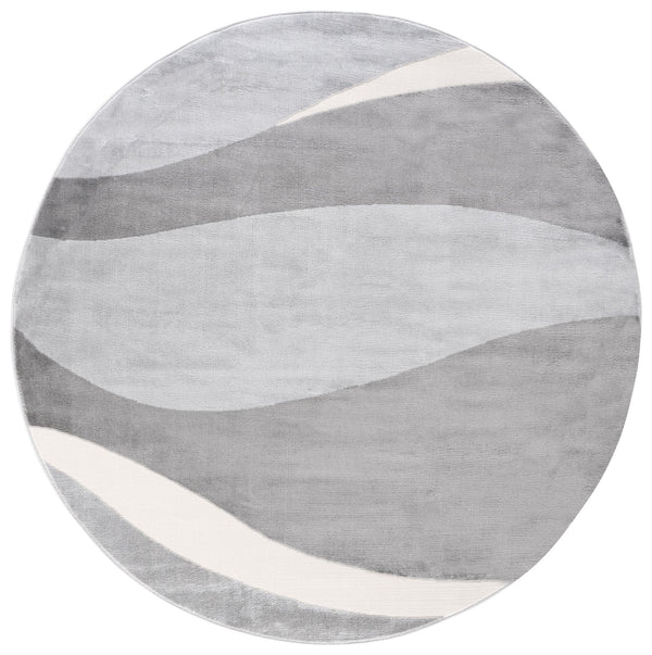 Safavieh Saylor Modern Round Area Rug In Grey Ivory — Low-Profile Durable Power-Loomed Design For High-Traffic Rooms 6'-3" x 6'-3" SAY138F-6R