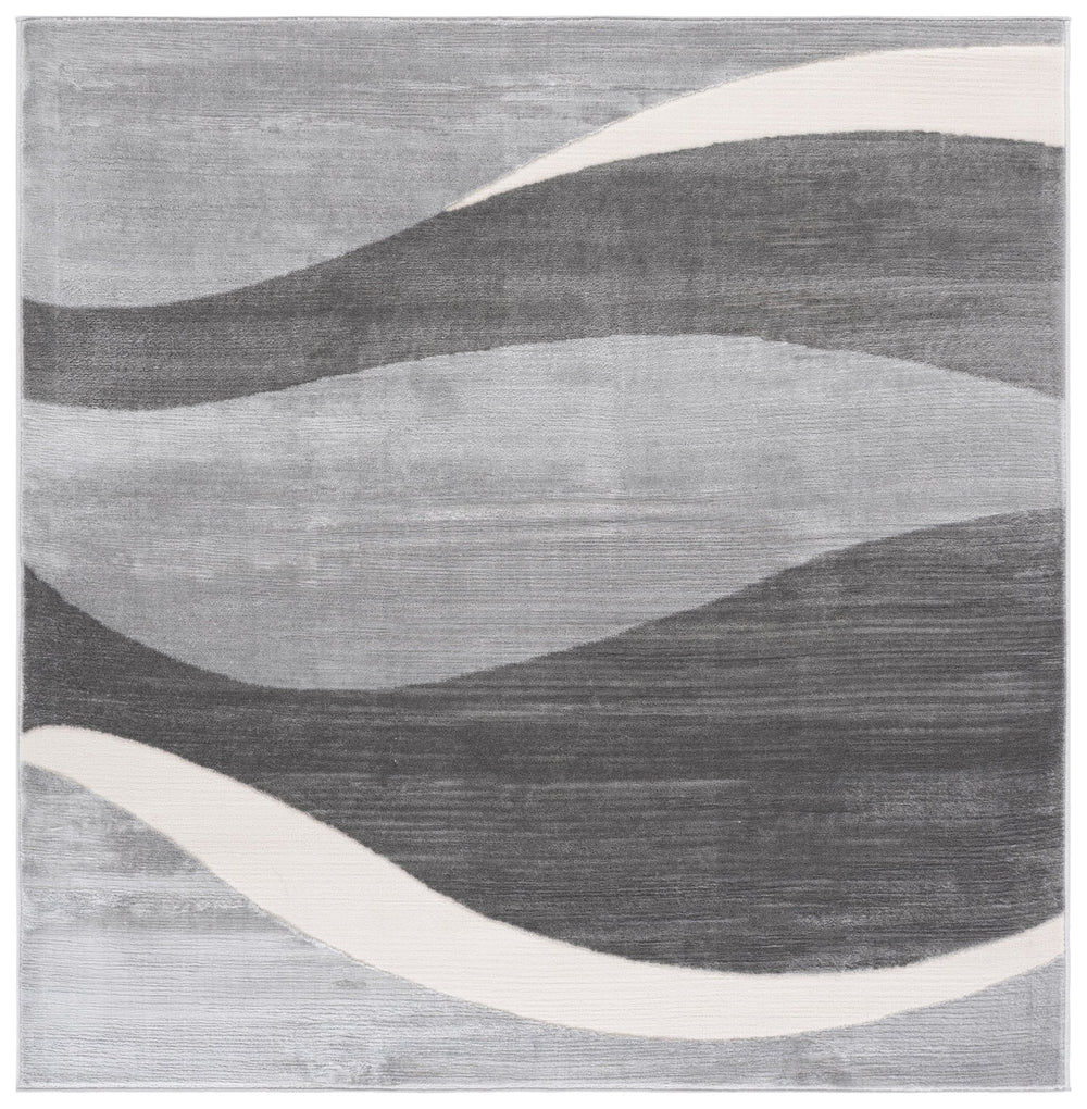 Safavieh Saylor Modern Round Area Rug In Grey Ivory — Low-Profile Durable Power-Loomed Design For High-Traffic Rooms 6'-3" x 6'-3" SAY138F-6R