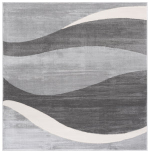 Safavieh Saylor Modern Round Area Rug In Grey Ivory — Low-Profile Durable Power-Loomed Design For High-Traffic Rooms 6'-3" x 6'-3" SAY138F-6R