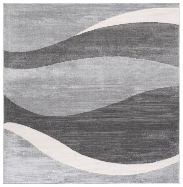 Safavieh Saylor Modern Round Area Rug In Grey Ivory — Low-Profile Durable Power-Loomed Design For High-Traffic Rooms 6'-3" x 6'-3" SAY138F-6R