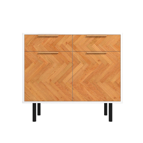 Liam Sideboard in White and Wood SB-311AMC246 Manhattan Comfort