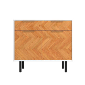 Liam Sideboard in White and Wood SB-311AMC246 Manhattan Comfort