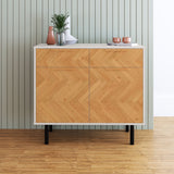 Liam Sideboard in White and Wood SB-311AMC246 Manhattan Comfort