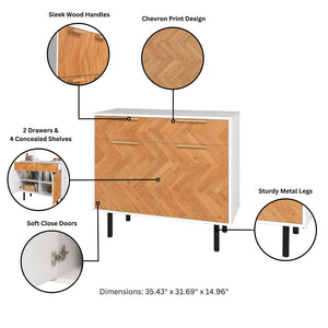 Liam Sideboard in White and Wood SB-311AMC246 Manhattan Comfort