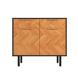 Liam Sideboard in Black and Wood SB-311AMC247 Manhattan Comfort