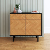 Liam Sideboard in Black and Wood SB-311AMC247 Manhattan Comfort