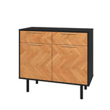 Liam Sideboard in Black and Wood SB-311AMC247 Manhattan Comfort