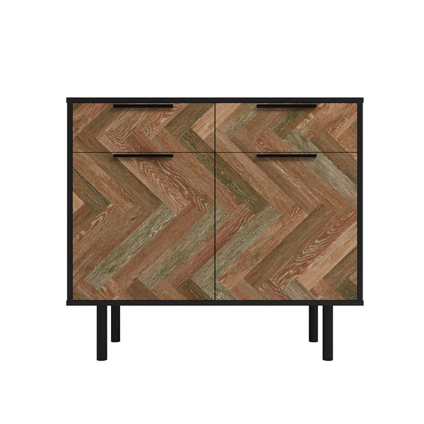 Liam Sideboard in Black and Brown Wood SB-311AMC248 Manhattan Comfort