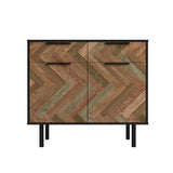 Liam Sideboard in Black and Brown Wood SB-311AMC248 Manhattan Comfort