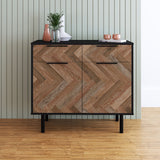 Liam Sideboard in Black and Brown Wood SB-311AMC248 Manhattan Comfort