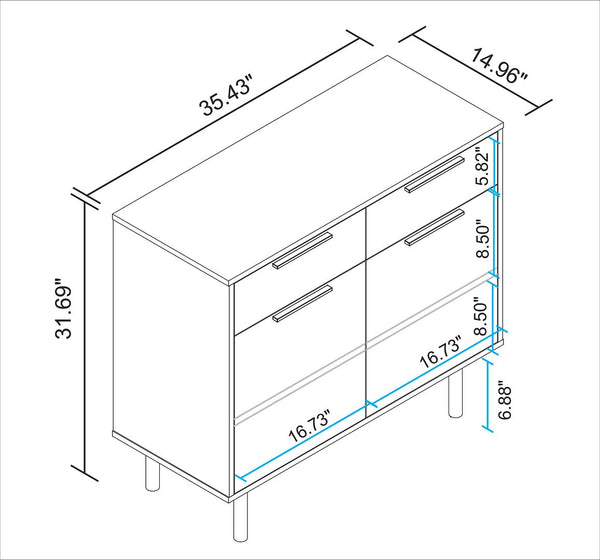 Liam Sideboard in Black and Brown Wood SB-311AMC248 Manhattan Comfort