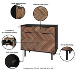 Liam Sideboard in Black and Brown Wood SB-311AMC248 Manhattan Comfort