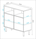 Retro Sideboard in White and Multi Color Red, Yellow, Blue SB-313AMC132 Manhattan Comfort