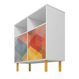 Retro Sideboard in White and Multi Color Red, Yellow, Blue SB-313AMC132 Manhattan Comfort