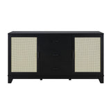 Manhattan Comfort Sheridan Mid-Century Modern Sideboard Cabinet Black SB-4GLF-BK