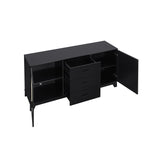 Manhattan Comfort Sheridan Mid-Century Modern Sideboard Cabinet Black SB-4GLF-BK