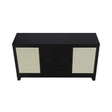 Manhattan Comfort Sheridan Mid-Century Modern Sideboard Cabinet Black SB-4GLF-BK