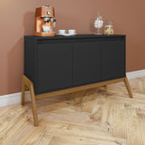 Manhattan Comfort Gales Mid-Century Modern Sideboard Matte Black SB-62676-BK