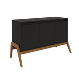 Manhattan Comfort Gales Mid-Century Modern Sideboard Matte Black SB-62676-BK