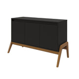 Manhattan Comfort Gales Mid-Century Modern Sideboard Matte Black SB-62676-BK