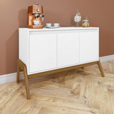 Manhattan Comfort Gales Mid-Century Modern Sideboard Matte White SB-62676-WH