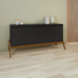 Manhattan Comfort Gales Mid-Century Modern Sideboard Matte Black SB-62722-BK