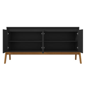 Manhattan Comfort Gales Mid-Century Modern Sideboard Matte Black SB-62722-BK